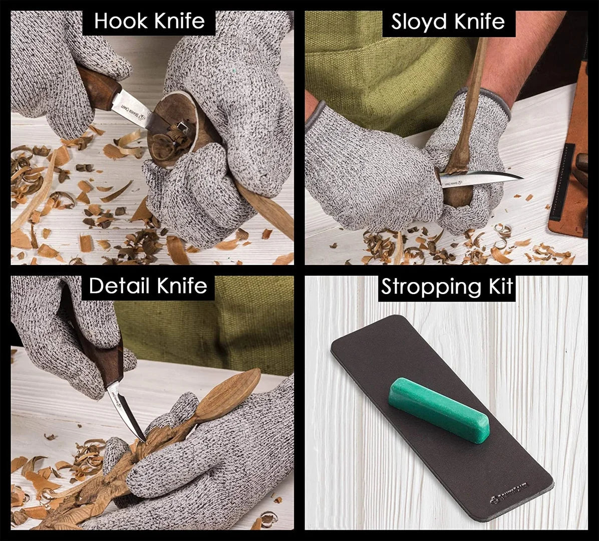 S13X - Deluxe Spoon Carving Set With Walnut Handles